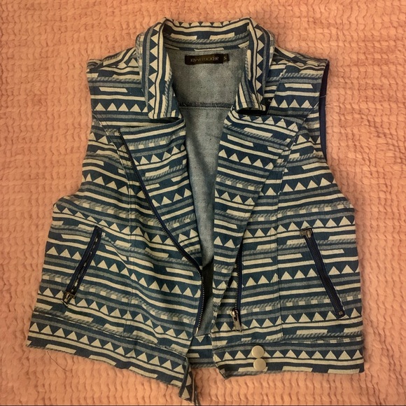 Kiwi Tucker Denim Motto-Style Vest (from LF) - Picture 1 of 6